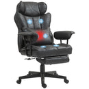 HOMCOM Massage Office Chair, Heated Reclining Desk Chair - Black/Grey