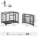 PawHut 69.5x94cm Metal Dog Cage Kennel w/ Locking Door & Wheels Medium Pets