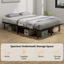 HOMCOM 4ft6 Double Bed Frame, Metal Platform Bed Frame with 28 Wood Slats