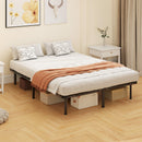HOMCOM 4ft6 Double Bed Frame, Metal Platform Bed Frame with 28 Wood Slats