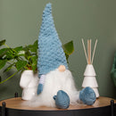 53cm Blue Sitting Christmas Gonk Decoration with Knitted Hat and Dangly Legs