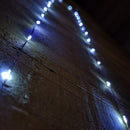 200 LED 10m Premier MicroBrights Indoor Outdoor Christmas Multi Function Battery Operated Lights with Timer on Pin Wire in Cool White