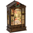 HOMCOM Christmas Snow Globe Lantern With Lights For Holiday, Bronze Tone