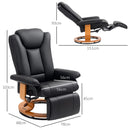 HOMCOM PU Leather Reclining Armchair with Footrest for Living Room