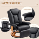 HOMCOM PU Leather Reclining Armchair with Footrest for Living Room