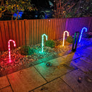 4pcs 62cm Premier Outdoor Multicoloured Christmas Candy Cane LED Path Lights for Garden