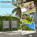 Outsunny Folding Chairs Set W/ Armrest, Breathable Mesh Fabric Seat - Grey/Brown