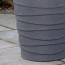 66cm Tall Round Trojan Garden Plant Pot Planter In Grey