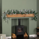 1.8m Snowy Christmas Garland with Pinecones 96 Tips and 50 Warm White LED Lights