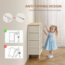 HOMCOM 8 Drawer Fabric Chest of Drawers w/ Wooden Top for Hallway