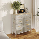 HOMCOM 8 Drawer Fabric Chest of Drawers w/ Wooden Top for Hallway