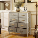 HOMCOM 8 Drawer Fabric Chest of Drawers w/ Wooden Top for Hallway