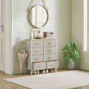 HOMCOM 8 Drawer Fabric Chest of Drawers w/ Wooden Top for Hallway