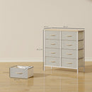 HOMCOM 8 Drawer Fabric Chest of Drawers w/ Wooden Top for Hallway
