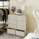 HOMCOM 8 Drawer Fabric Chest of Drawers w/ Wooden Top for Hallway