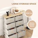 HOMCOM 8 Drawer Fabric Chest of Drawers w/ Wooden Top for Hallway