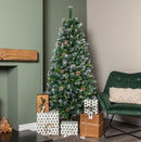 6ft (1.8m) Frosted Glacier Pine Snow Tipped Christmas Tree with Pine Cones and 710 Tips