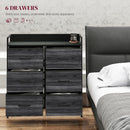 HOMCOM Bedroom Chest of Drawers 6 Drawer Dresser w/ Shelf