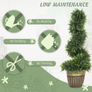 HOMCOM Set Of 2 Potted Artificial Plants, Topiary Spiral Cypress Trees, 90cm