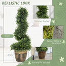 HOMCOM Set Of 2 Potted Artificial Plants, Topiary Spiral Cypress Trees, 90cm