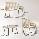 Outsunny Rattan Garden Furniture Set, 4 Piece Outdoor Patio Furniture