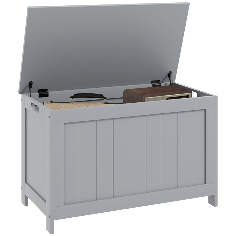 HOMCOM Storage Chest with 2 Safety Hinges, Storage Bench for Living Room