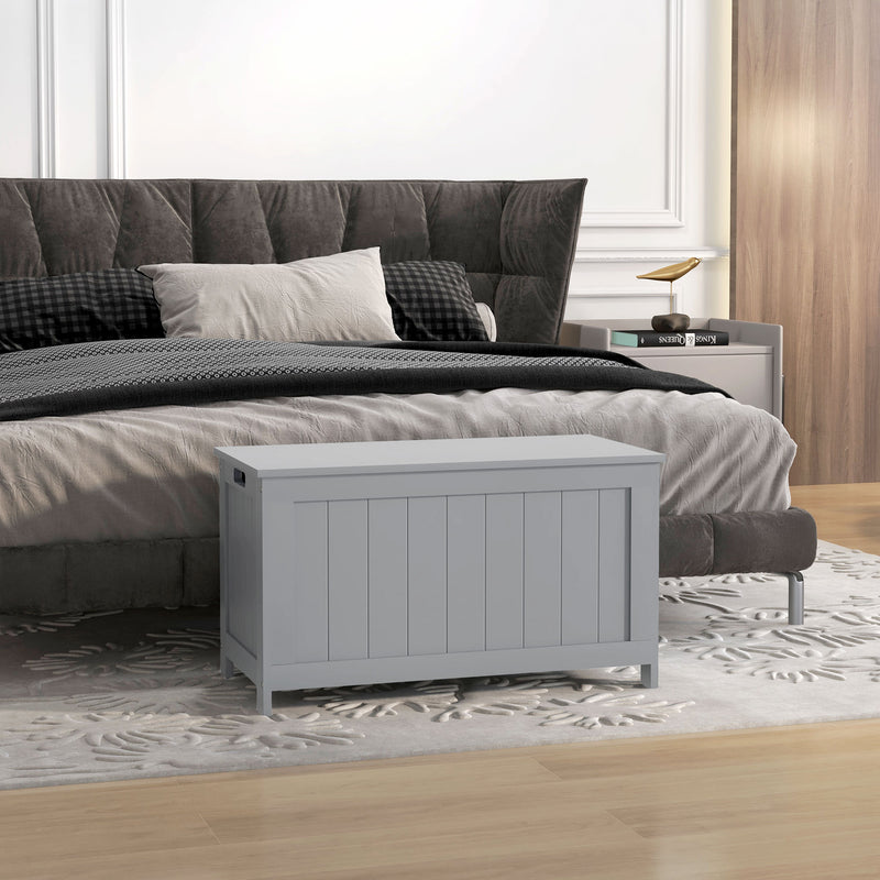 HOMCOM Storage Chest with 2 Safety Hinges, Storage Bench for Living Room
