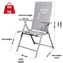 Outdoor Garden Patio Multi Position Reclining Folding Chair in Grey