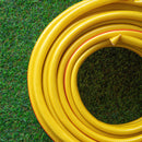 30m Yellow Reinforced Kink Resistant Garden Hose Pipe with Spray Gun Set