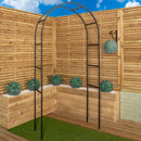 2.28m x 1.1m Black Garden Steel Arch Trellis for Climbing Plants