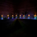 Set of 8 Battery Operated LED Multi Coloured Star Path Lights Christmas Decoration with Timer