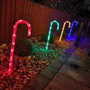 4pcs 62cm Premier Outdoor Multicoloured Christmas Candy Cane LED Path Lights for Garden