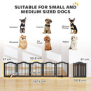 PawHut Dog Gate 5 Wood Panel Freestanding Pet Fence Folding Safety Barrier