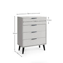 Alba 4 Drawer Wide Chest - Silk Grey