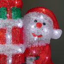 41cm Light up Acrylic Christmas Santa with 3 Gifts and 40 White LEDs