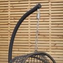 Samuel Alexander Grey Hanging Egg Chair With Stand Waterproof Cover And Cushions Steel Frame Rattan Outdoor Swing Chair Garden Seat Hammock Balcony Conservatory Furniture