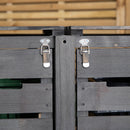 1.43m x 1.16m Outdoor Wooden Garden Double Wheelie Bin Store Storage for 2 Bins in Dark Grey