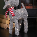 51cm Battery Operated Rattan Woven Blitzen Reindeer with Warm White LEDs