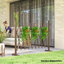 Outsunny Aluminium Alloy Movable Fence, Pet Safety Fence, Dark Brown