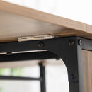 HOMCOM Natural Mobile Drop Leaf Dining Table On Wheels With Storage Shelf