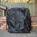 Samuel Alexander 115x46x106cm Black Steel Portable Rectangular BBQ Trolley with Thermometer Gauge and Cover