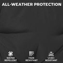Outsunny 2Pcs Garden Chair Cushions, Waterproof Seat Pads, Black