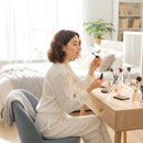 HOMCOM Desk Chair, Fluffy Swivel Office Chair For Makeup Vanity, Grey