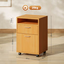 HOMCOM 60cm Filing Cabinet with Drawers and Open Shelf