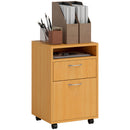 HOMCOM 60cm Filing Cabinet with Drawers and Open Shelf