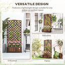 Outsunny Garden Wooden Planter Box with Trellis Flower Raised Bed Dark Brown