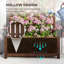 Outsunny Garden Wooden Planter Box with Trellis Flower Raised Bed Dark Brown