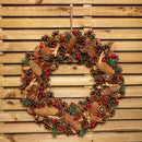 Winter Spice Hanging Christmas Wreath with Pine Cones Berries & Dried Fruit
