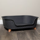 77cm x 58cm Grey Plastic Raised Pet Basket with Legs