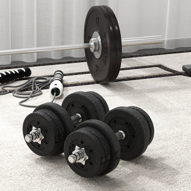 HOMCOM 25KG Adjustable Dumbbells Weight Set Hand Weight for Body Fitness